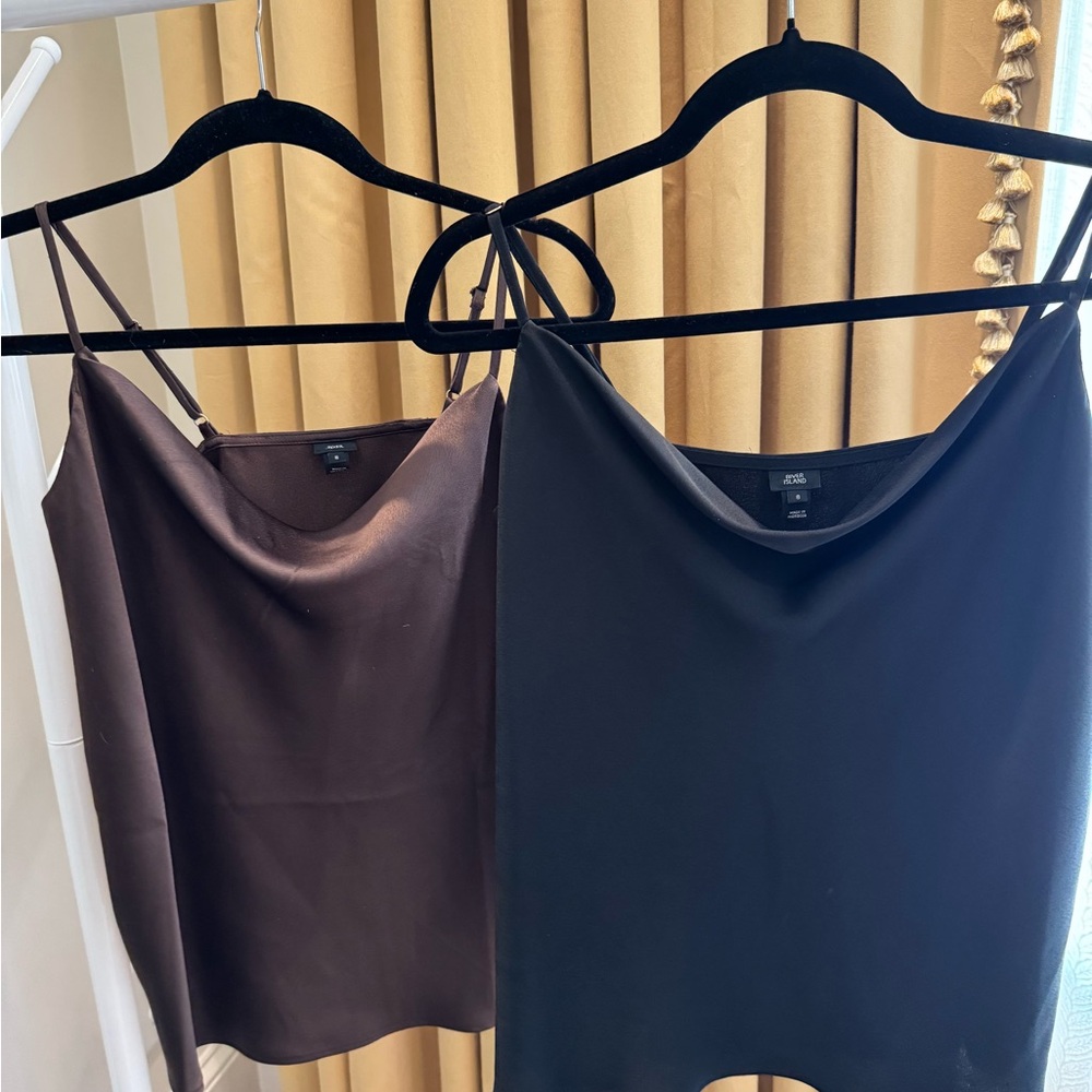 River Island Black and Brown Sleeveless Camisole Tops